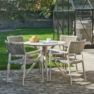 Corfu havebord Ø90 cm - sand - Havemøbler