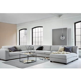 More modulsofa - m/open-end & chaiselong - stof/læder - Modulsofaer