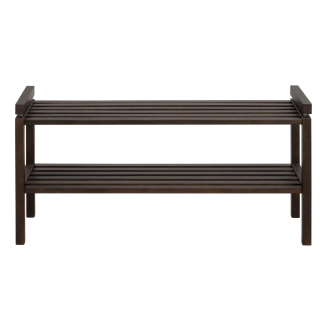 Confetti skohylde m/2 hylder - brunolieret eg/træ lameller - 