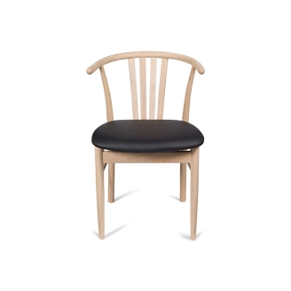 Jane spisebordsstol - egetræ - sort læder - Svane Design