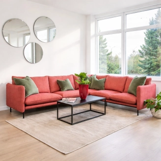 Suny hjørnesofa - stof/læder - 2 personers sofaer