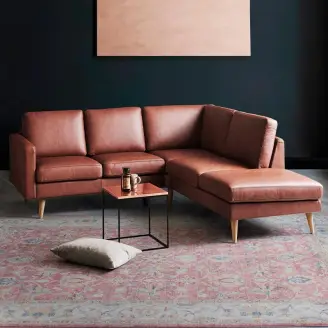 Uniq hjørnesofa m/open end - okselæder - 