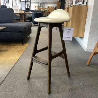 Findahl Buch barstol - røget eg m/lædersæde - outlet - Erik Buch