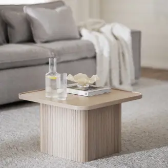 Sullivan sofabord 60x60 cm - hvidpigmenteret eg - Rowico