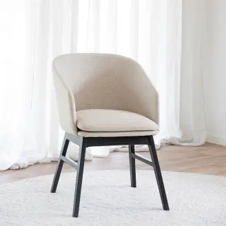 2 x Windham spisebordsstol - beige/sort - Spisebordsstole i stof