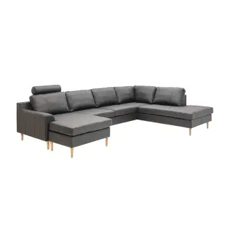 Scandi U-sofa - okselæder - 