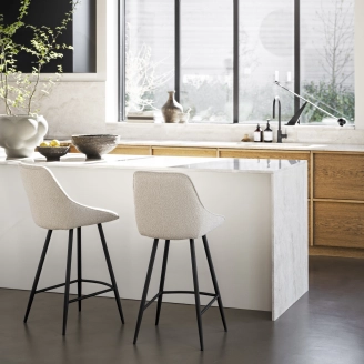 2 x Sierra counterbarstol - beige/bouclé - Barstole