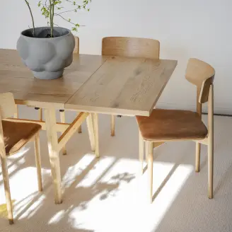 2 x Wolcott spisebordsstole - eg/brun - Spisebordsstole i stof