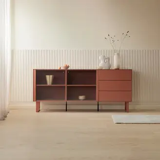 Edge By Hammel skænk m/2 glaslåger - ant red - 