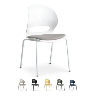 4 x Linea spisebordsstol m/pude - Spisebordsstole m/drejefod