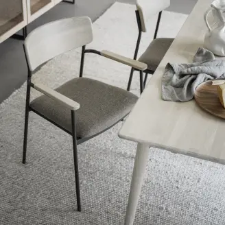 2 x Maymont spisebordsstol m/armlæn - hvidpigmenteret eg - Spisebordsstole m/armlæn