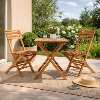 Cia cafésæt - teaktræ - Sommerhus Møbler