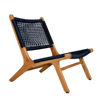 Rosy loungestol - massiv teak/sort snor - LM