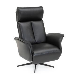 Chicago lænestol m/indbygget fodhviler - læder - Sommerhus Møbler