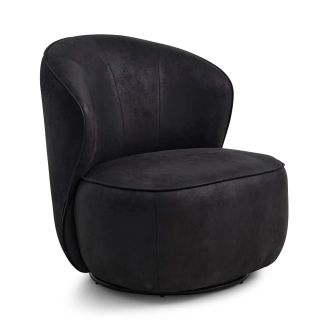 Theo loungestol - sort mikrofiberlæder - Loungestole