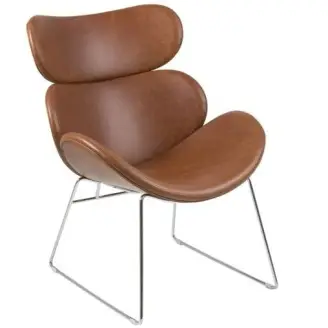 Cazar lænestol - cognac PU læder/krom - Actona Company