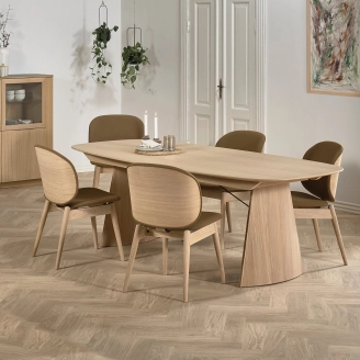 PBJ Collum spisebord ellipse m/udtræk - L175/240 cm - Spiseborde med udtræk