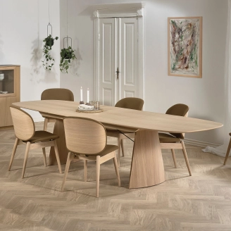 PBJ Collum spisebord ellipse m/udtræk - L240/338 cm - Spiseborde med udtræk