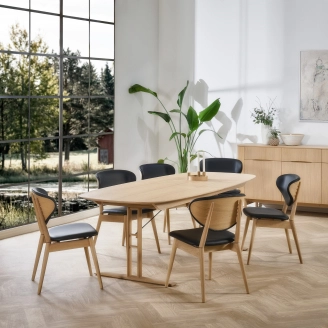 PBJ Malli spisebord ellipse m/udtræk - L175/240 cm - Spiseborde med udtræk