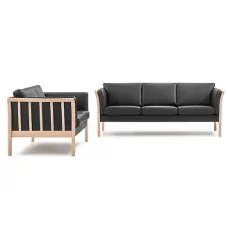 Torup 3+2 pers. sofasæt i bøg/sæbe - okselæder - Sofaer