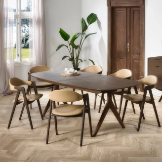 PBJ Corna spisebord ellipse m/udtræk - L240/338 cm - Spiseborde med udtræk