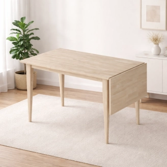 Frida spisebord m/klap - massiv eg/hvidolie - 120x75 cm - Spiseborde med udtræk