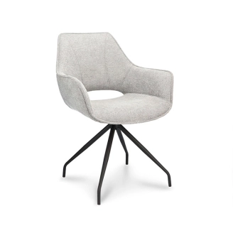 6 x Sofia spisebordsstol - zink - outlet - Spisebordsstole m/drejefod