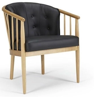 Anna tremmestol m/knapper - okselæder - Scandinavian Upholstery