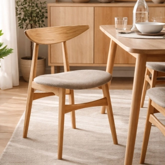 Copenhagen spisebordsstol - massiv eg/olie - Spisebordsstole i stof