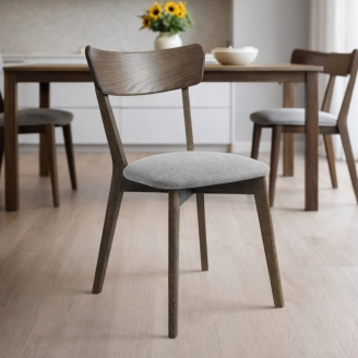 Uppsala spisebordsstol - massiv eg/smoked - Spisebordsstole i stof