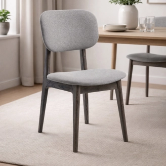 Oslo spisebordsstol - massiv eg/smoked - Spisebordsstole i stof