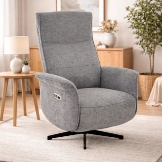 Stella elbetjent lænestol m/indbygget fodhviler - grå - Forma