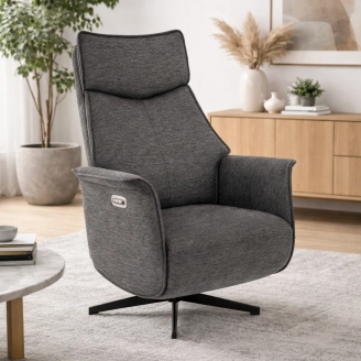 Toke elbetjent lænestol m/indbygget fodhviler - antracite - Forma