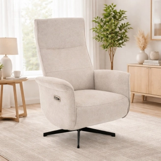 Stella elbetjent lænestol m/indbygget fodhviler - natural - Forma