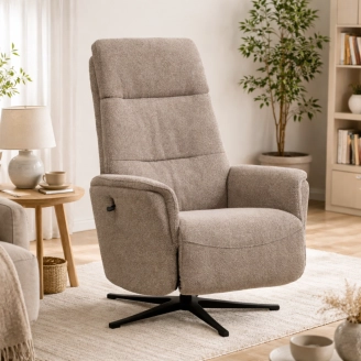 Malthe lænestol m/indbygget fodhviler - mushroom - Lænestole m/indbygget skammel