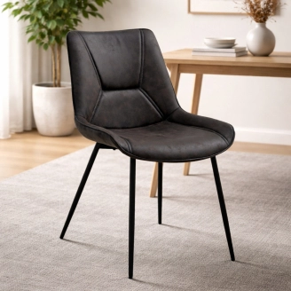 2 x Hannah spisebordsstole - graphite - Spisebordsstole i stof