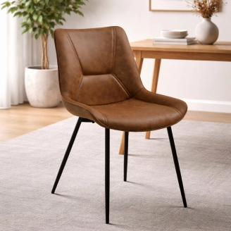 2 x Hannah spisebordsstole - brown - Spisebordsstole i stof