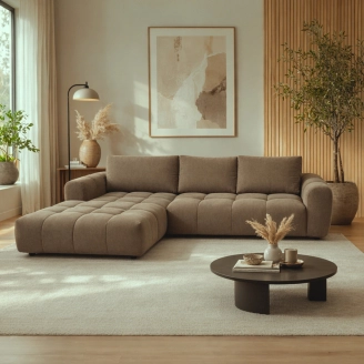 Columbia venstrevendt chaiselongsofa i brunt stof – hurtig levering - 