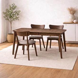 Trige spisebord inkl. 2 tillægsplader - massiv eg/smoked - Alle spiseborde