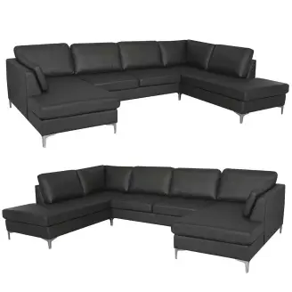 Asterix U-sofa - bonded læder - 