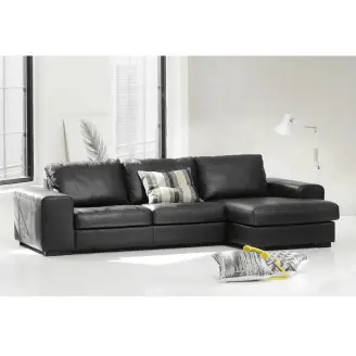 More modulsofa m/chaiselong - stof/læder - Sofaer