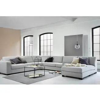 More modulsofa - m/open-end & chaiselong - stof/læder - 