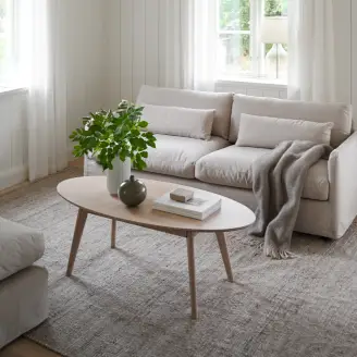 Yumi ovalt sofabord - hvidpigmenteret egefiner - Små borde