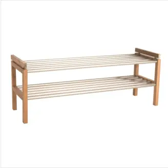 Confetti skohylde m/2 hylder - olieret eg/metal lameller - 