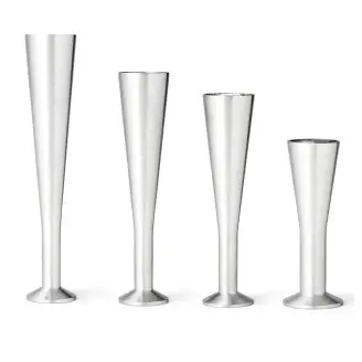 Champagneformet stålben - 4 stk. - 
