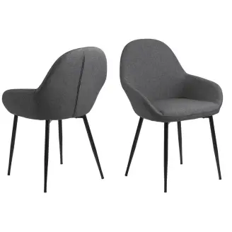 2 x Candis armstol - grå stof - Actona Company
