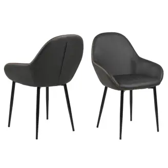 2 x Candis armstol - grå PU læder - Actona Company