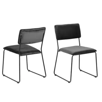 2 x Cornelia spisebordsstol - mørkegrå stof - Actona Company