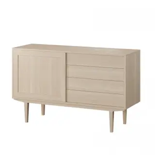 Casø 900 skænk m/trælåge - eg/hvidolie - CASØ Furniture