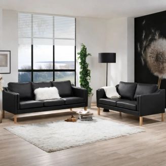 Clausholm 3+2 pers. sofasæt - okselæder - Topline